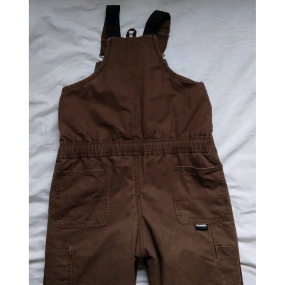 Berne Insulated Canvas Bibs Overalls Youth Medium 10-12 Brown Adjustable BB21BB - Picture 11 of 13